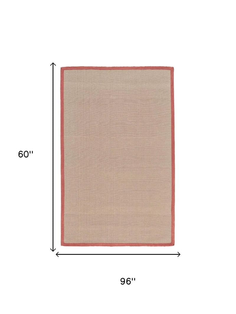 5' X 8' Tan And Orange Oriental Hand Woven Area Rug Homeroots Home Decor