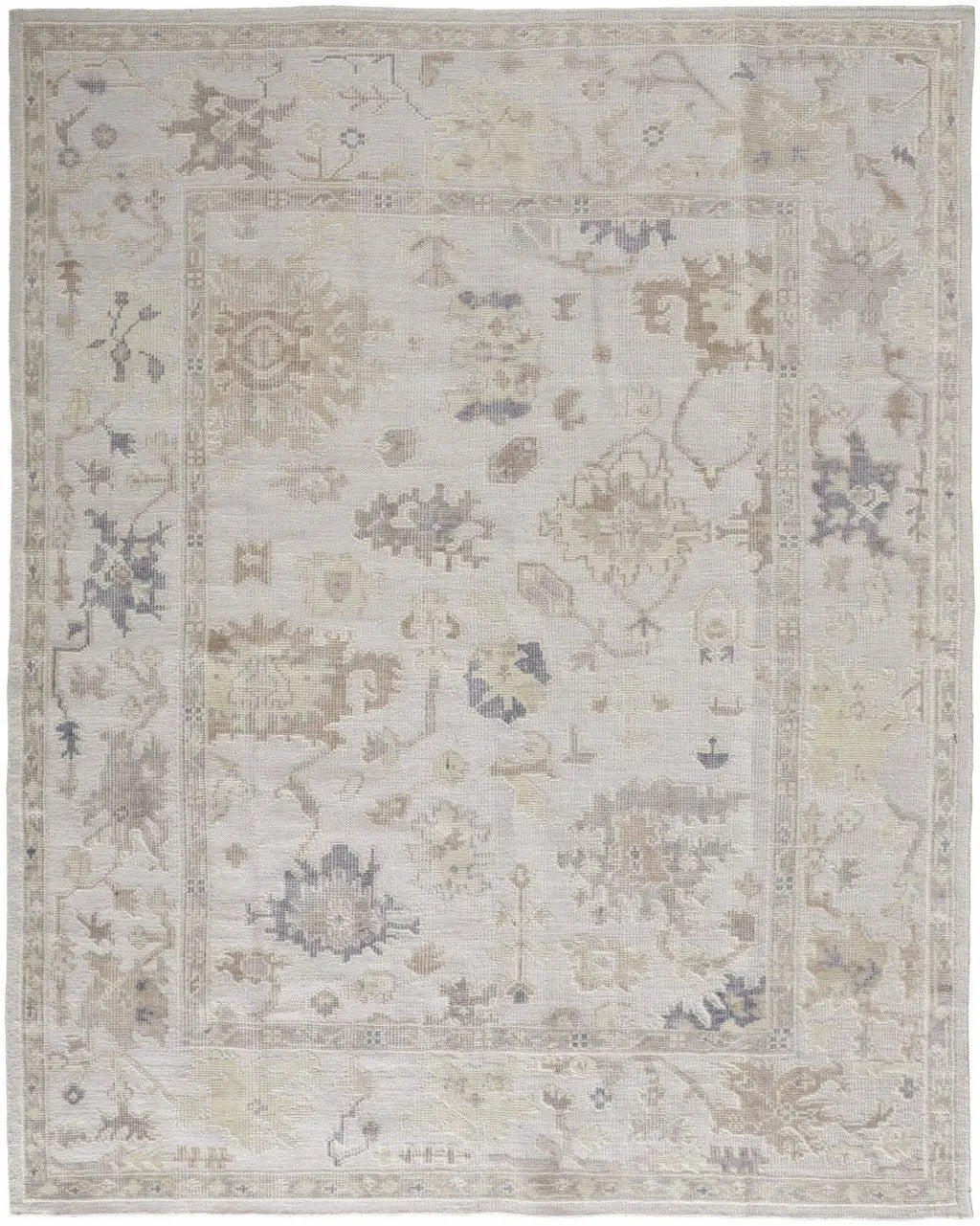 5' X 8' Tan Ivory And Orange Floral Hand Knotted Stain Resistant Area Rug Homeroots Outdoor