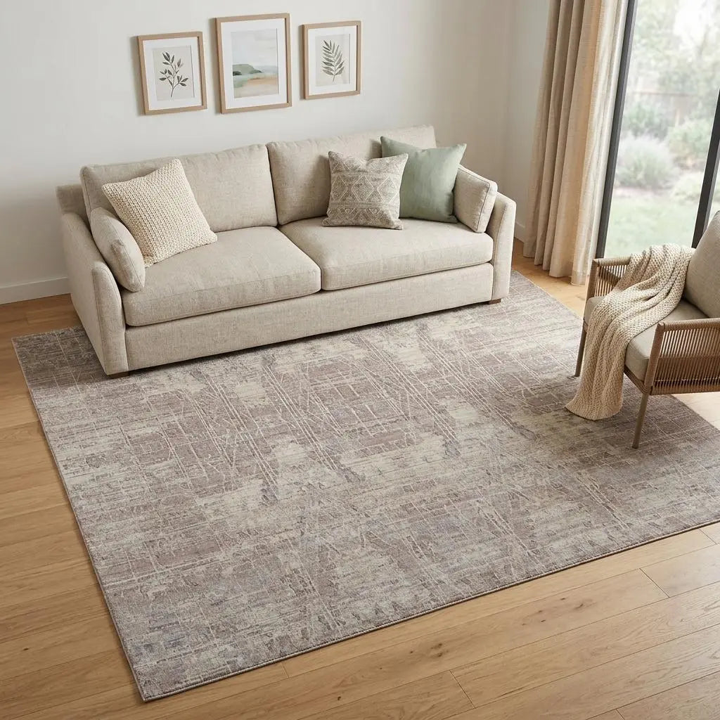 5' X 8' Tan Pink And Gray Abstract Hand Woven Area Rug Homeroots Home Decor