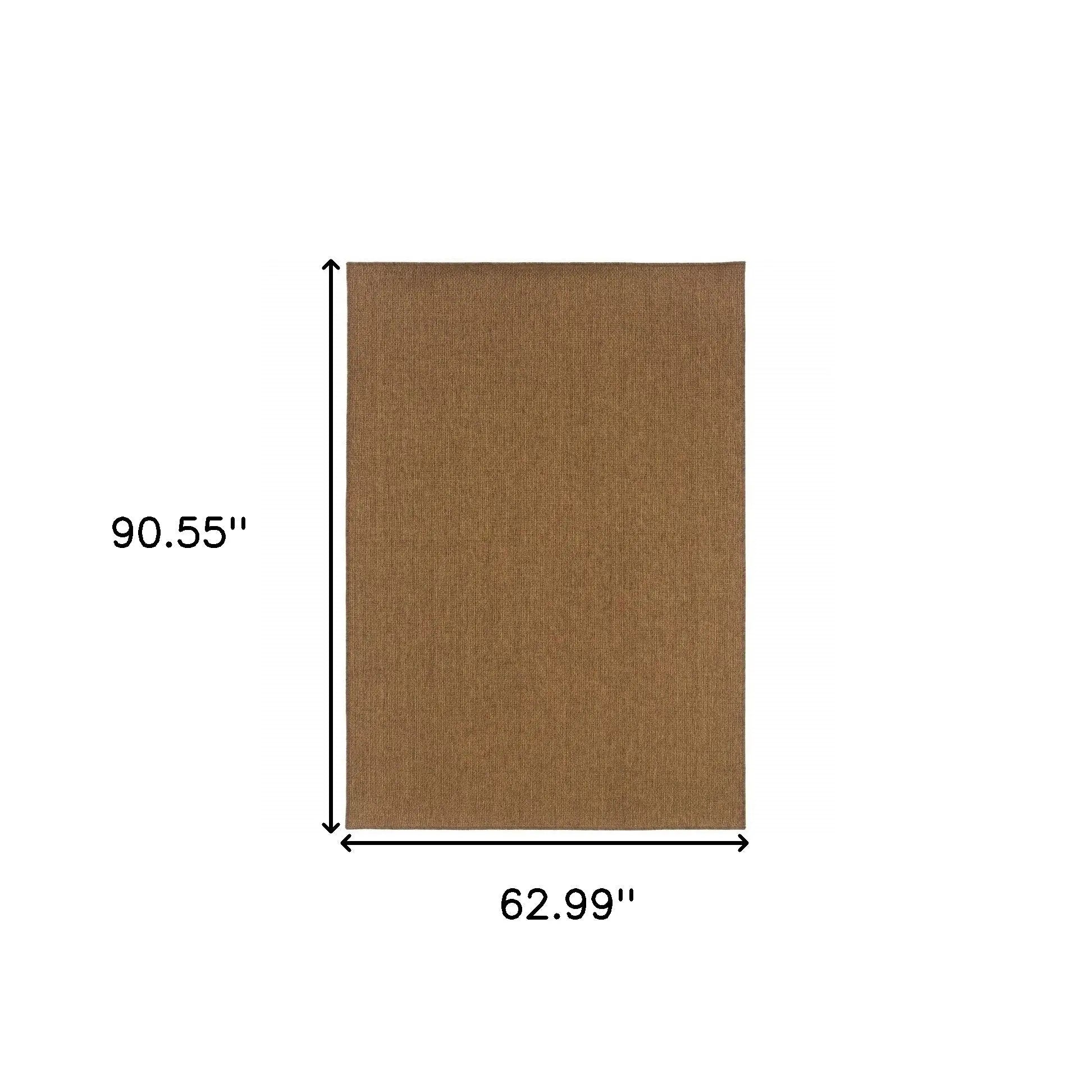 5' X 8' Tan Stain Resistant Indoor Outdoor Area Rug Homeroots Outdoor