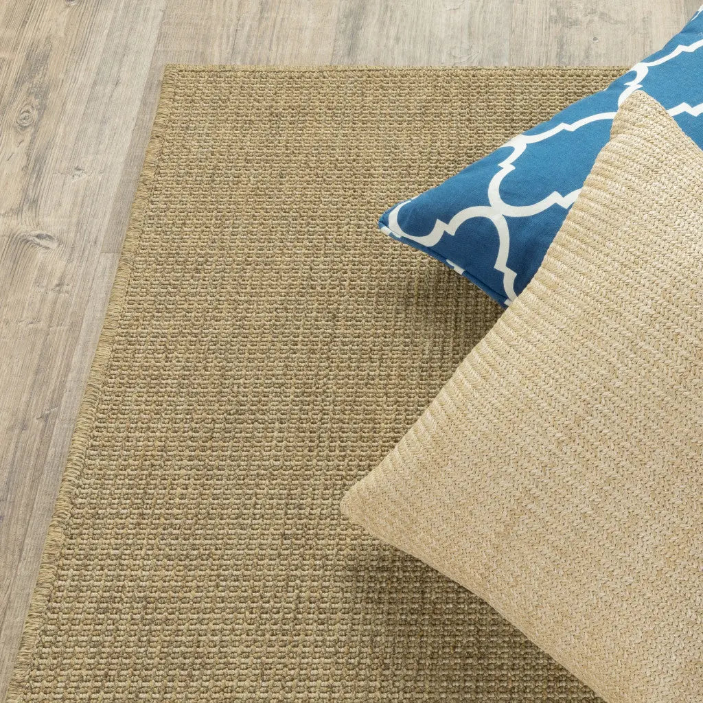 5' X 8' Tan Stain Resistant Indoor Outdoor Area Rug Homeroots Outdoor