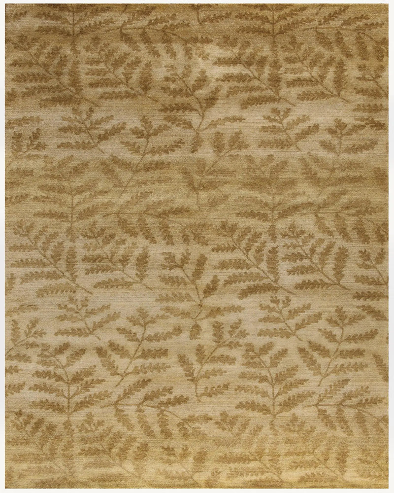 5' X 8' Tan Yellow And Orange Wool Floral Hand Knotted Area Rug Homeroots Home Decor