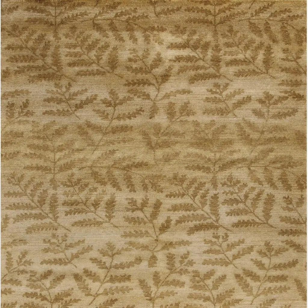 5' X 8' Tan Yellow And Orange Wool Floral Hand Knotted Area Rug Homeroots Home Decor