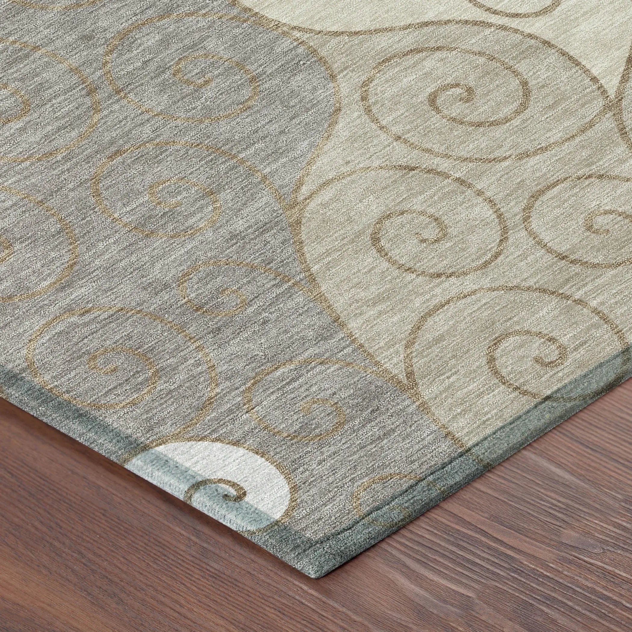 5' X 8' Taupe And Beige Abstract Washable Indoor Outdoor Area Rug Homeroots Outdoor