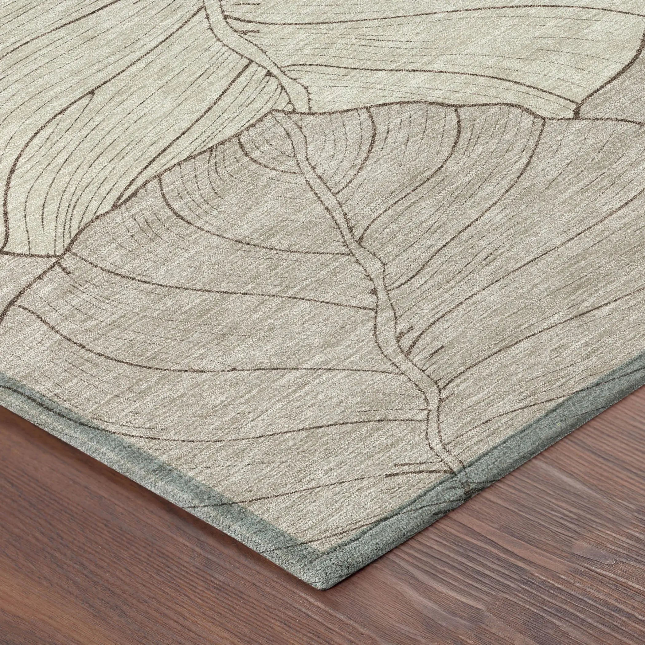 5' X 8' Taupe And Beige Floral Washable Indoor Outdoor Area Rug Homeroots Outdoor