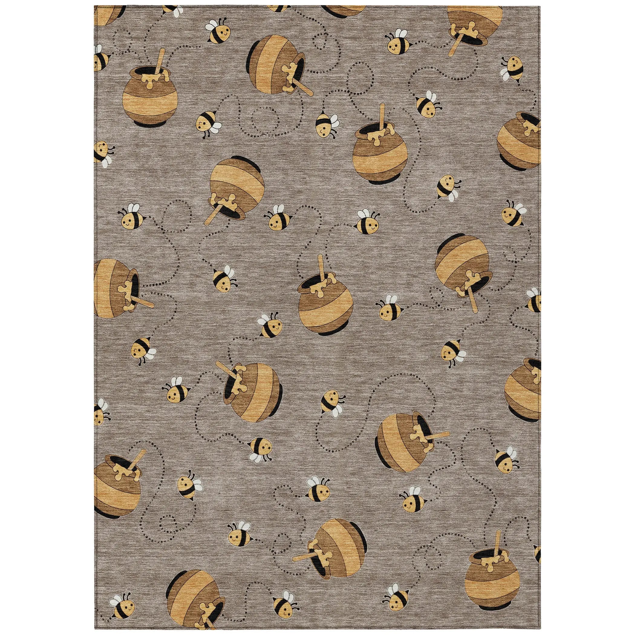 5' X 8' Taupe And Beige Geometric Washable Indoor Outdoor Area Rug Homeroots Outdoor