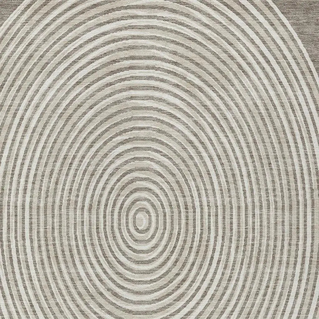 5' X 8' Taupe And Beige Geometric Washable Indoor Outdoor Area Rug Homeroots Outdoor