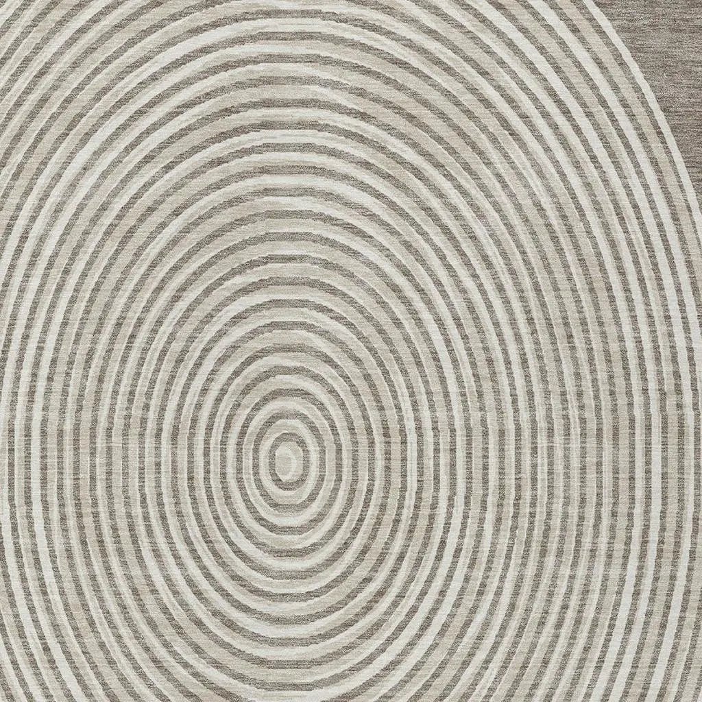 5' X 8' Taupe And Beige Geometric Washable Indoor Outdoor Area Rug Homeroots Outdoor