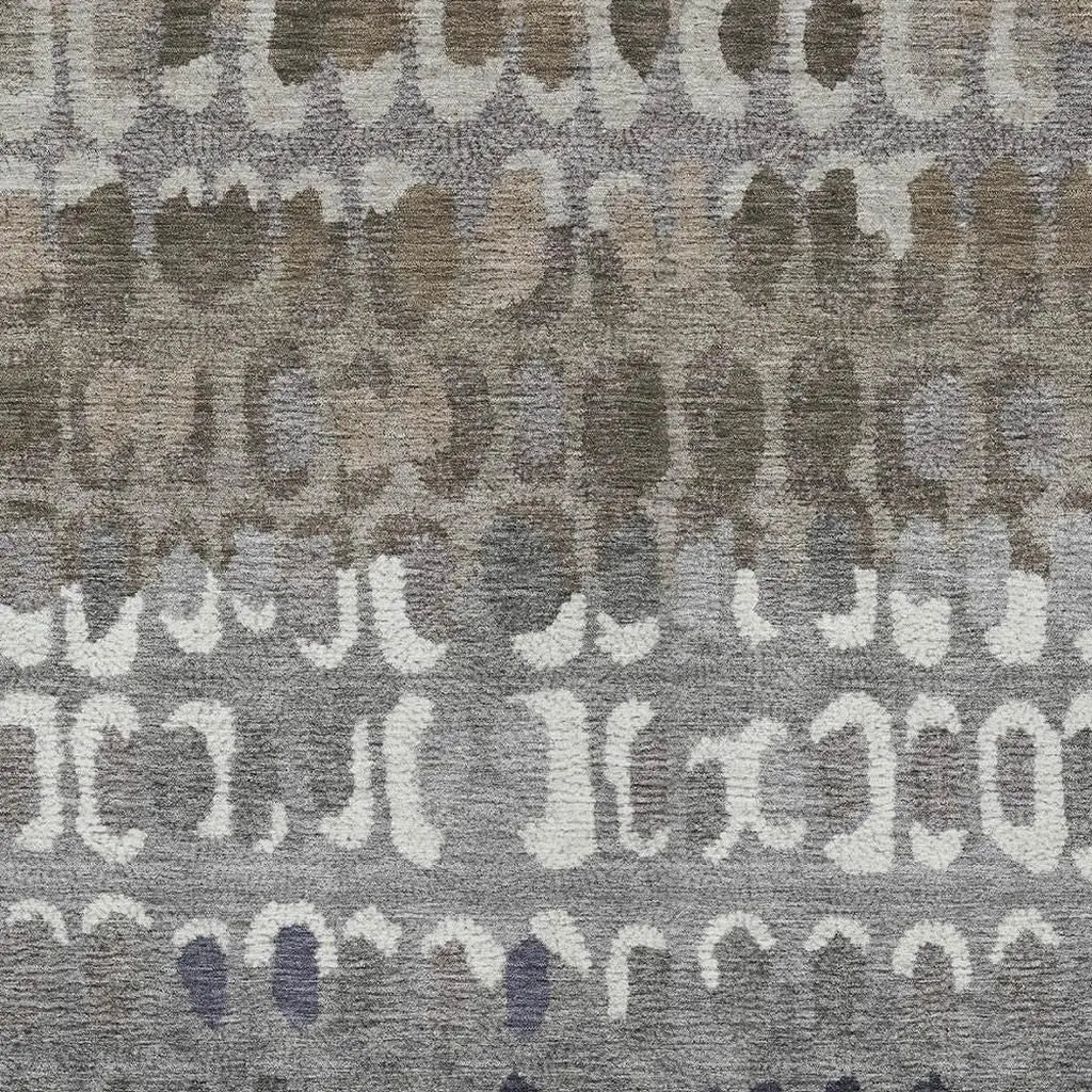 5' X 8' Taupe And Beige Geometric Washable Indoor Outdoor Area Rug Homeroots Outdoor