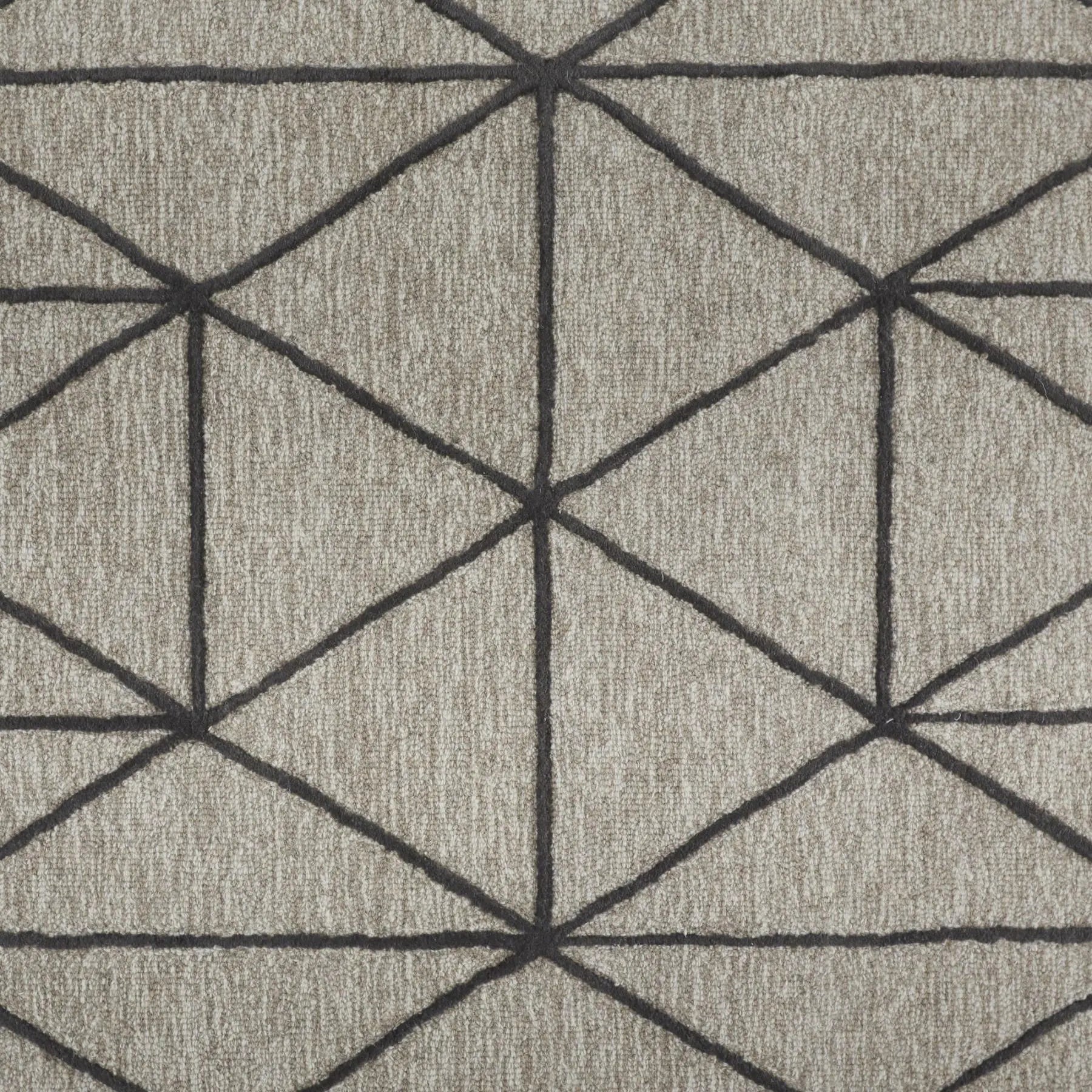 5' X 8' Taupe And Black Wool Geometric Hand Tufted Area Rug Homeroots Home Decor