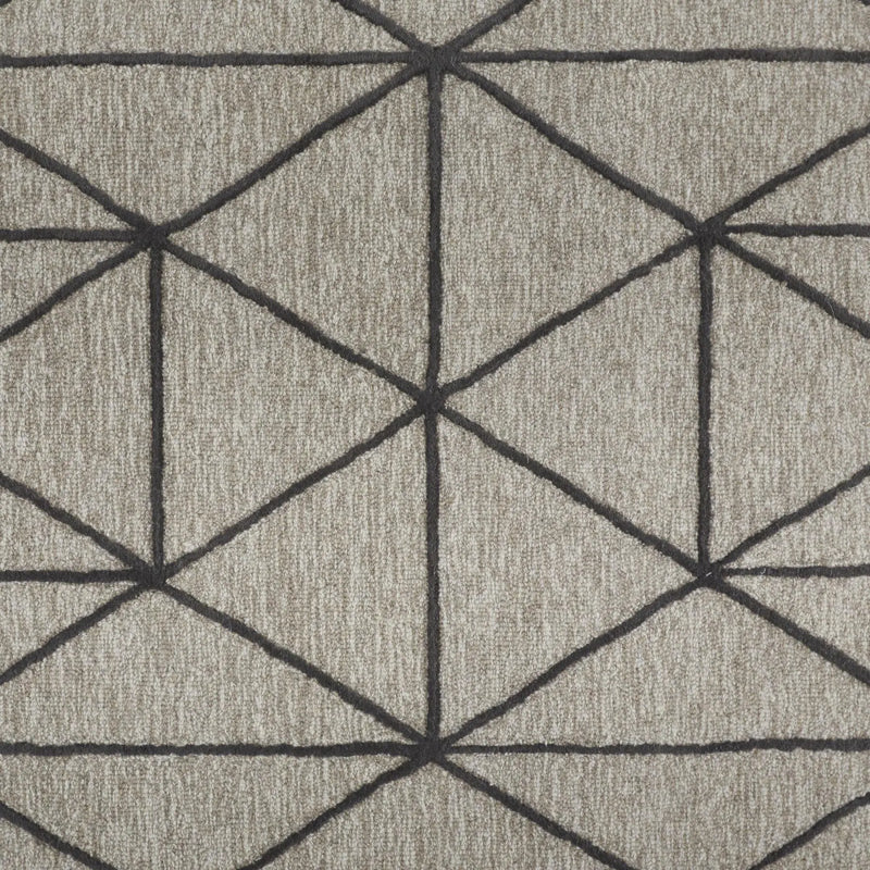 5' X 8' Taupe And Black Wool Geometric Hand Tufted Area Rug Homeroots Home Decor