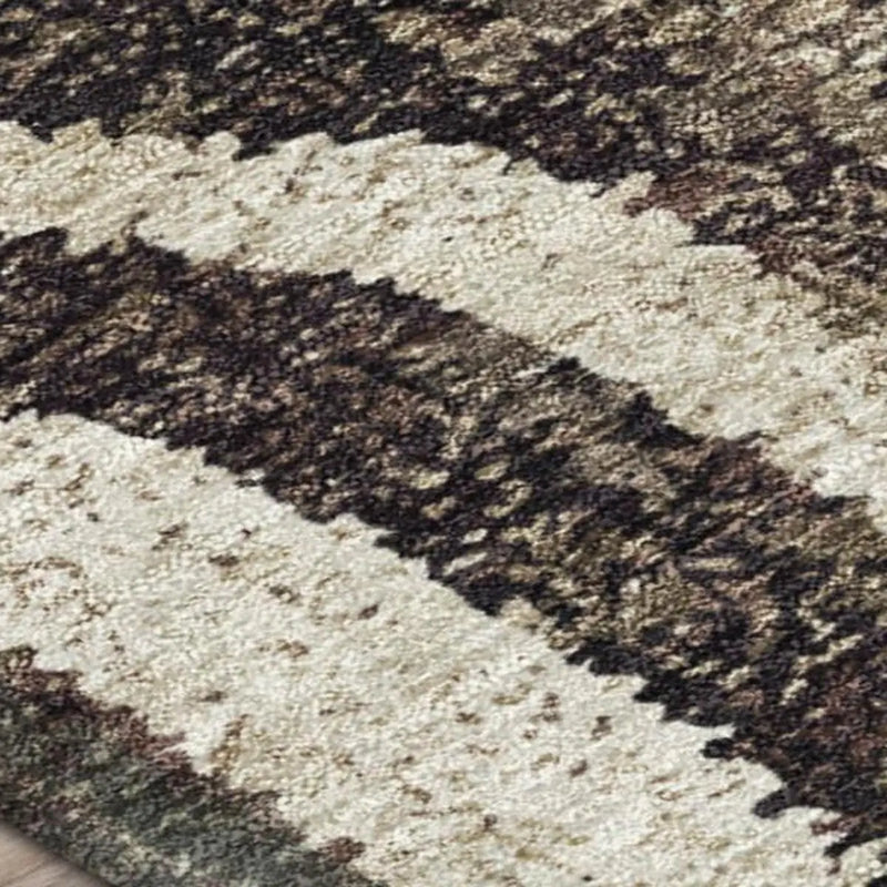 5' X 8' Taupe And Brown Abstract Washable Indoor Outdoor Area Rug Homeroots Outdoor
