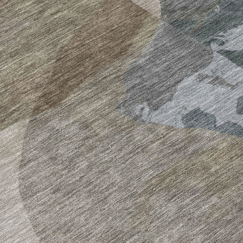 5' X 8' Taupe And Brown Abstract Washable Indoor Outdoor Area Rug Homeroots Outdoor