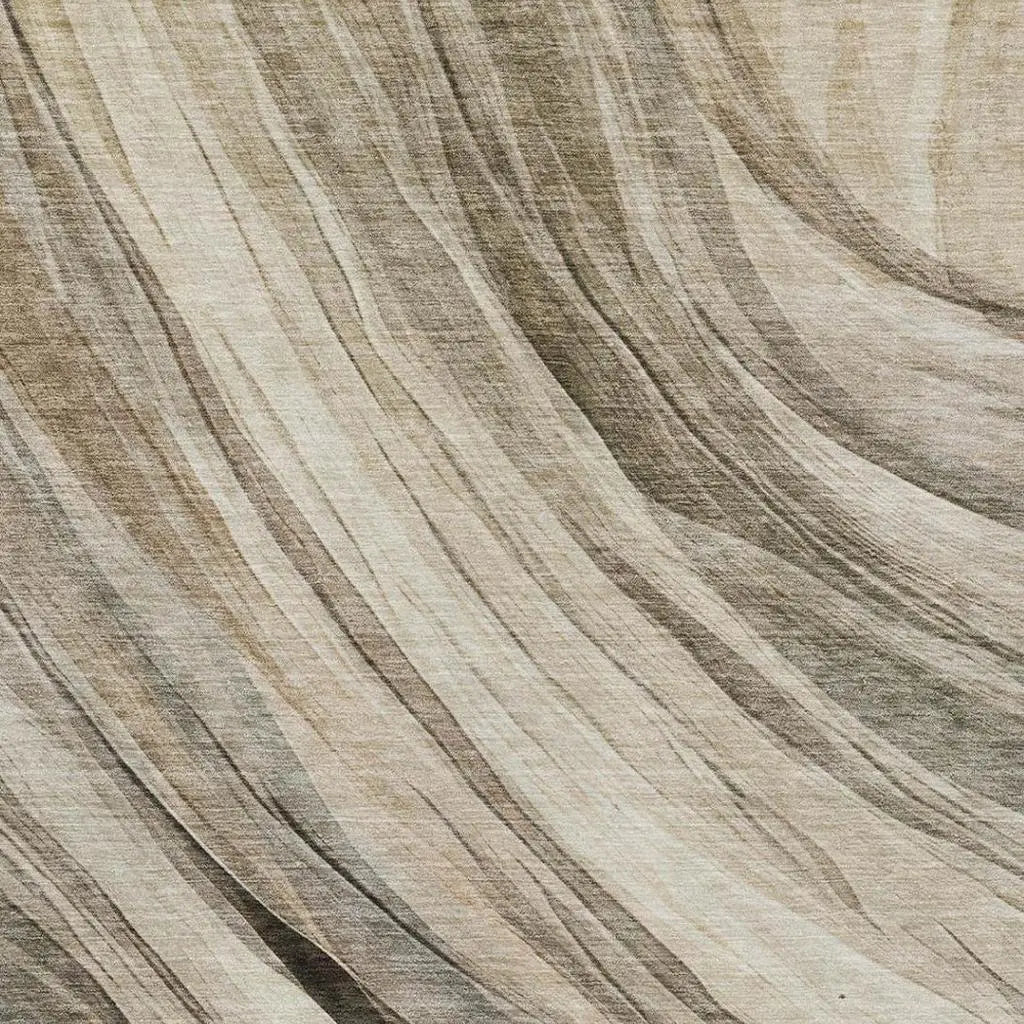 5' X 8' Taupe And Brown Abstract Washable Indoor Outdoor Area Rug Homeroots Outdoor