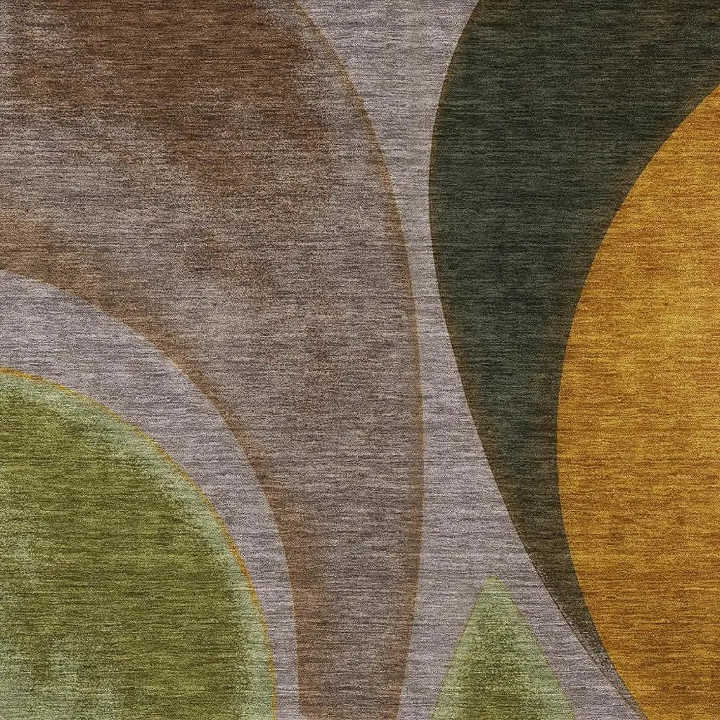 5' X 8' Taupe And Brown Abstract Washable Indoor Outdoor Area Rug Homeroots Outdoor