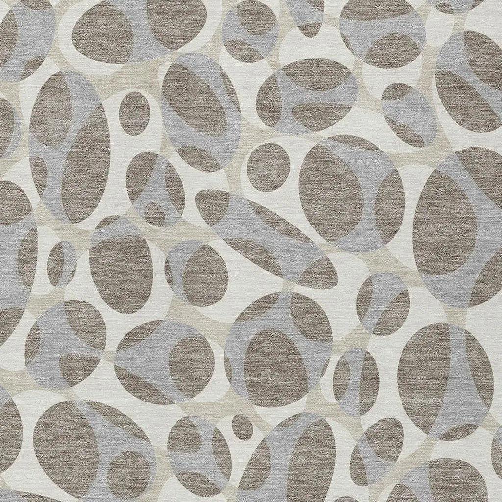 5' X 8' Taupe And Brown Abstract Washable Indoor Outdoor Area Rug Homeroots Outdoor
