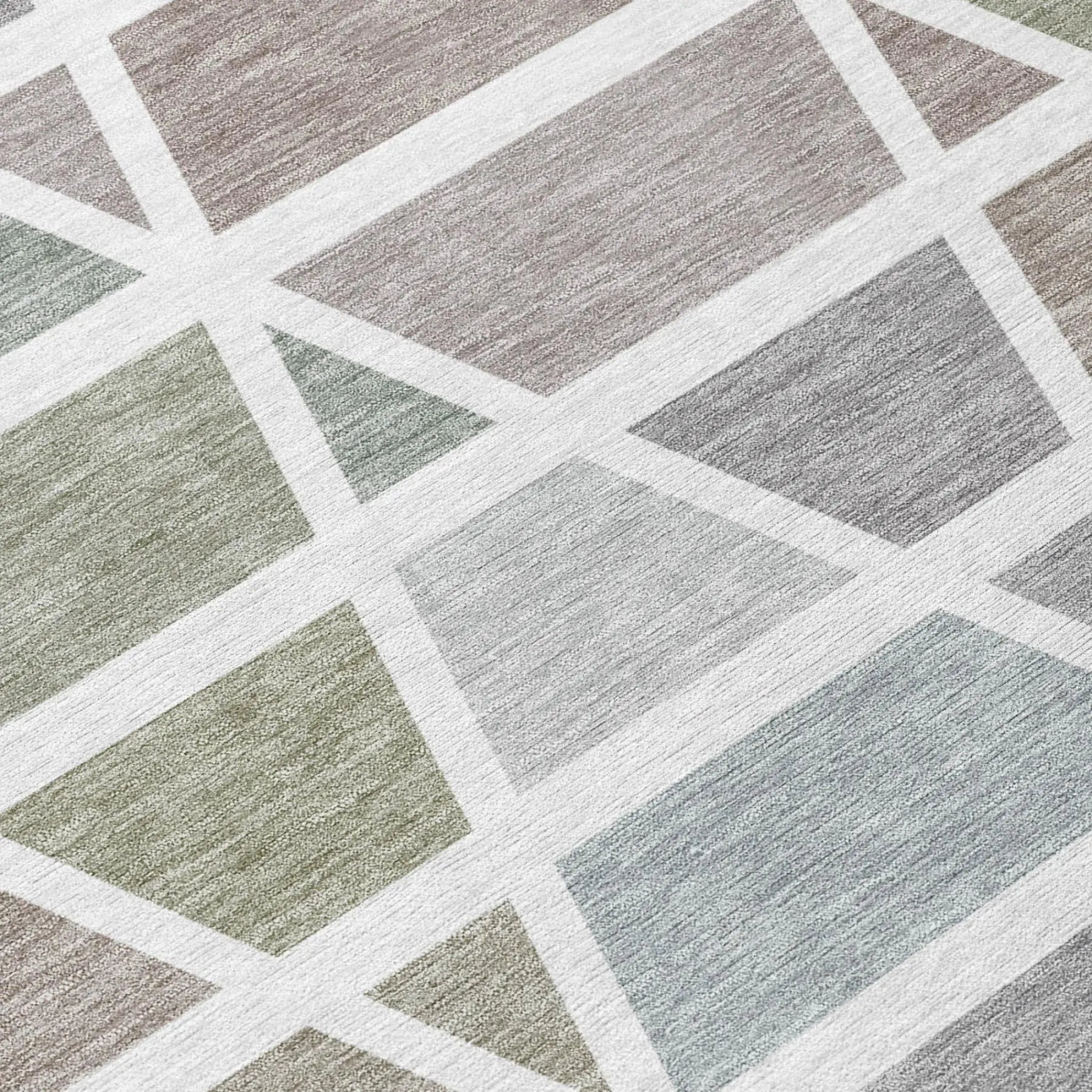 5' X 8' Taupe And Brown Geometric Washable Indoor Outdoor Area Rug Homeroots Outdoor