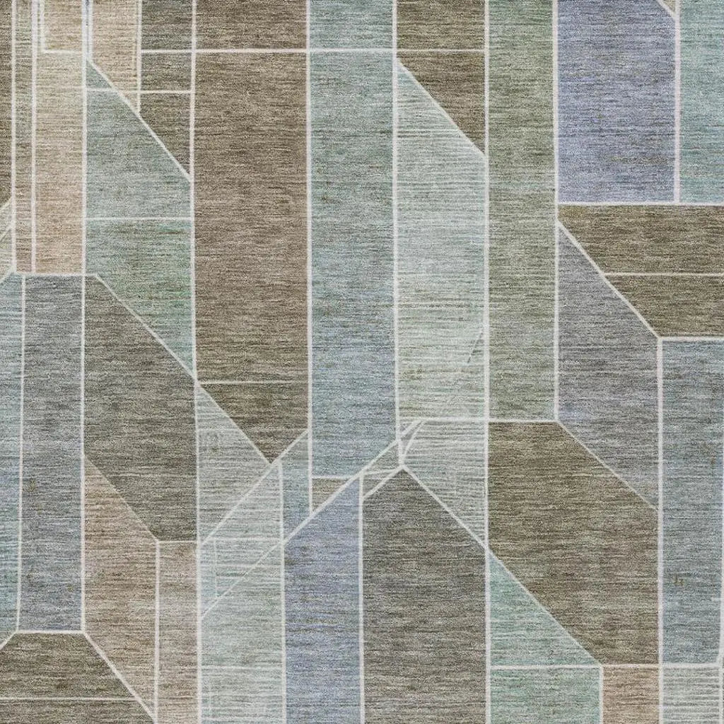5' X 8' Taupe And Brown Geometric Washable Indoor Outdoor Area Rug Homeroots Outdoor
