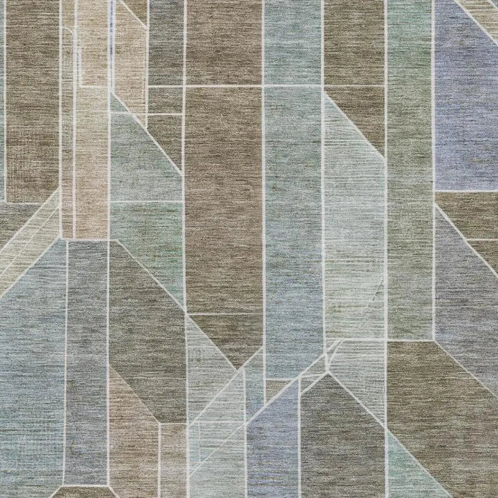 5' X 8' Taupe And Brown Geometric Washable Indoor Outdoor Area Rug Homeroots Outdoor