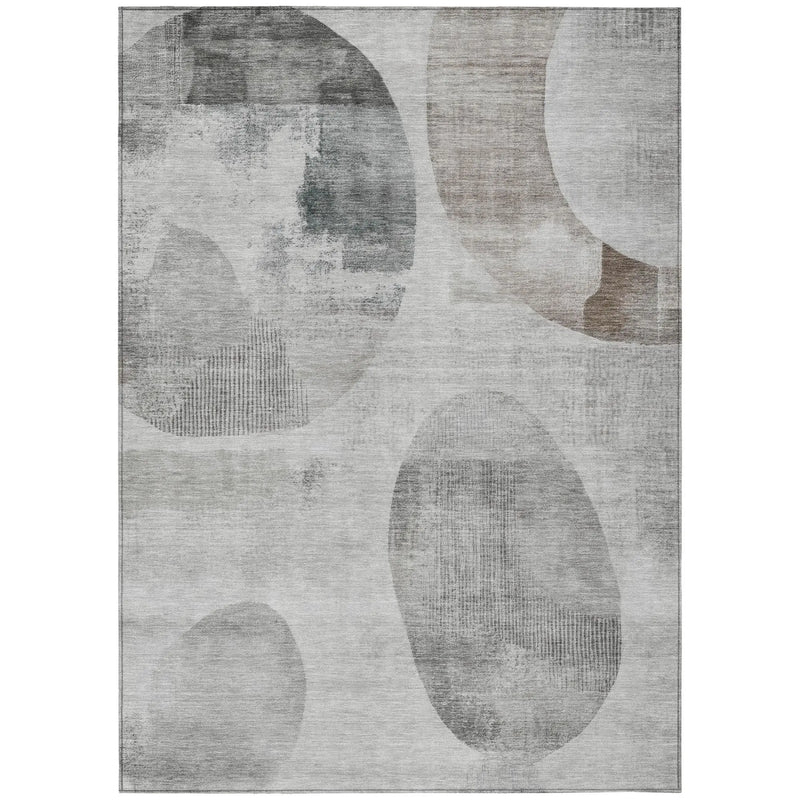5' X 8' Taupe And Brown Geometric Washable Indoor Outdoor Area Rug Homeroots Outdoor