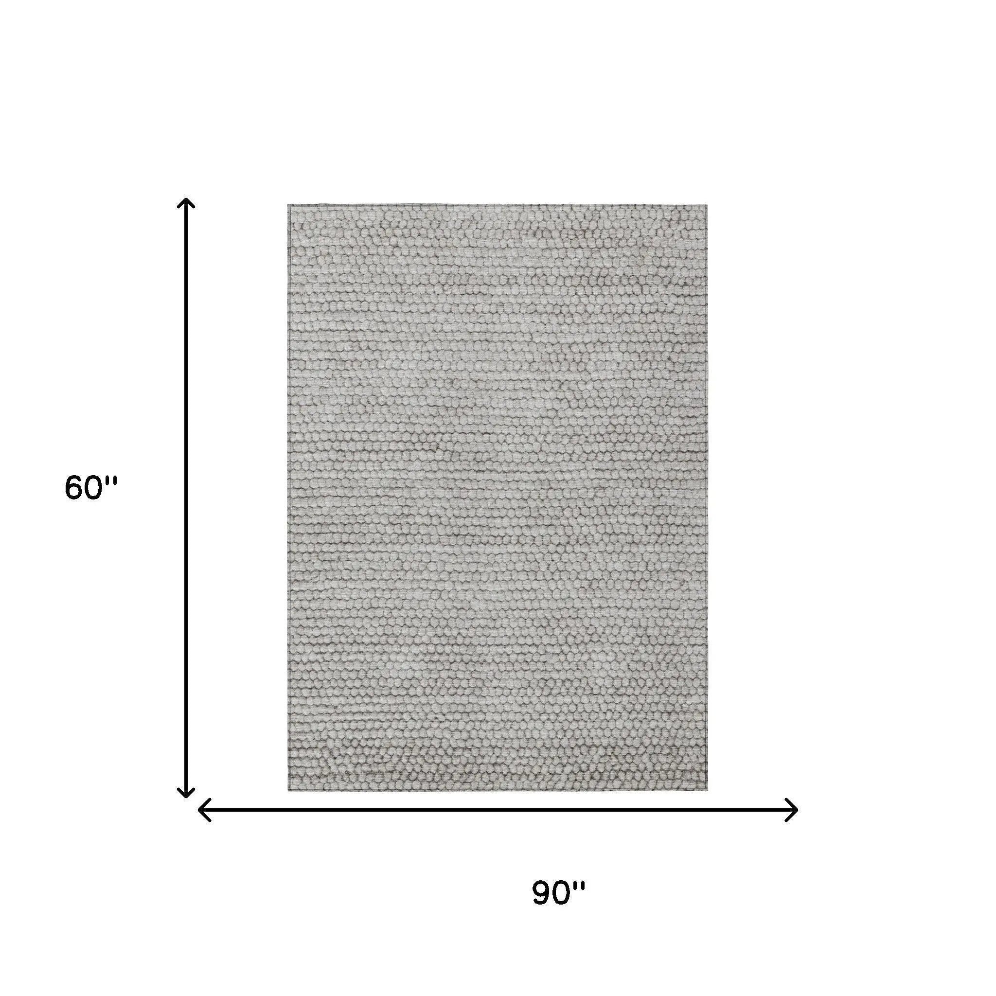 5' X 8' Taupe And Brown Striped Washable Indoor Outdoor Area Rug Homeroots Outdoor