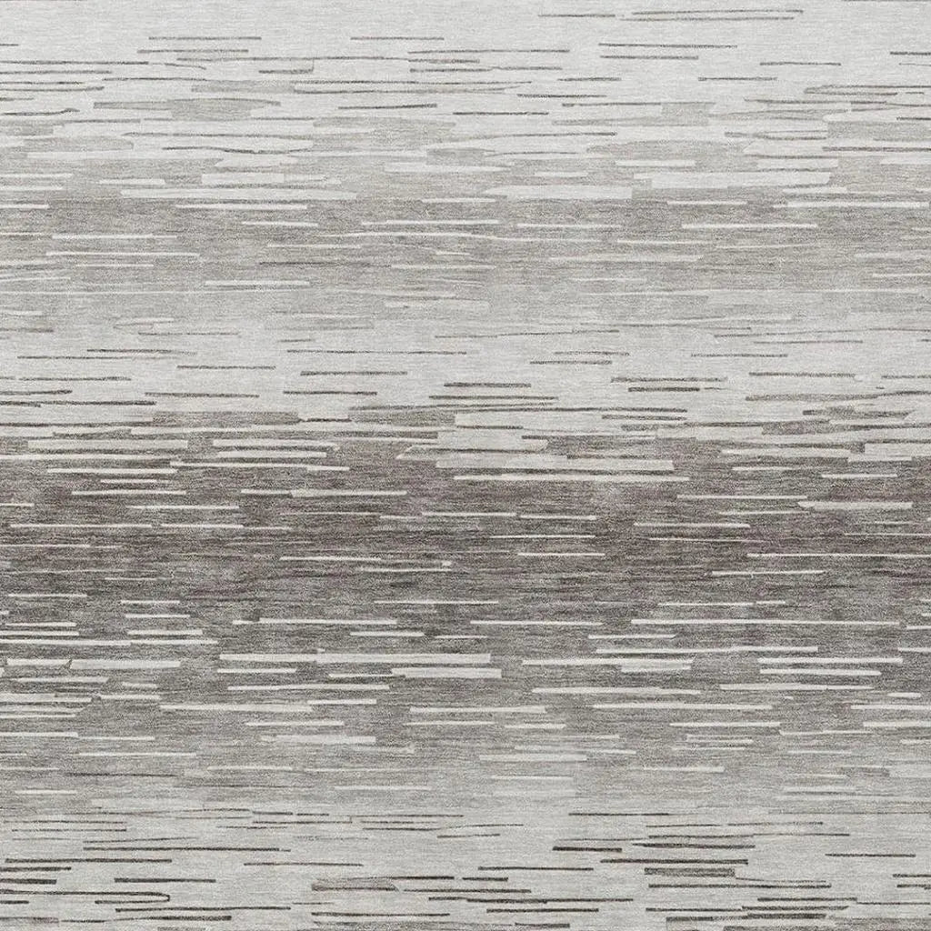 5' X 8' Taupe And Brown Striped Washable Indoor Outdoor Area Rug Homeroots Outdoor