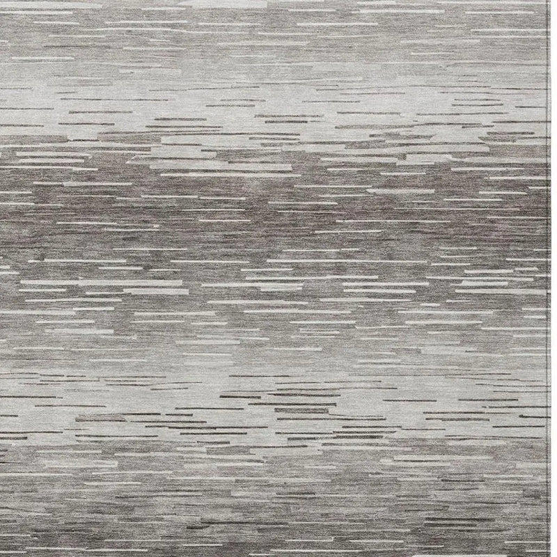 5' X 8' Taupe And Brown Striped Washable Indoor Outdoor Area Rug Homeroots Outdoor