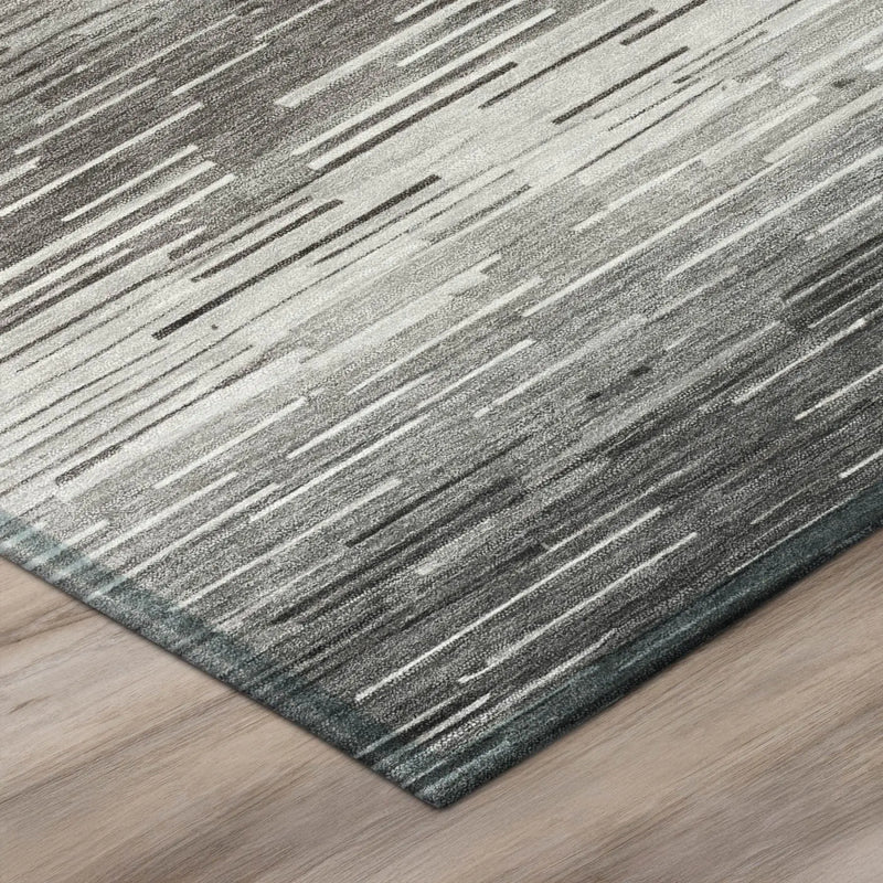 5' X 8' Taupe And Brown Striped Washable Indoor Outdoor Area Rug Homeroots Outdoor