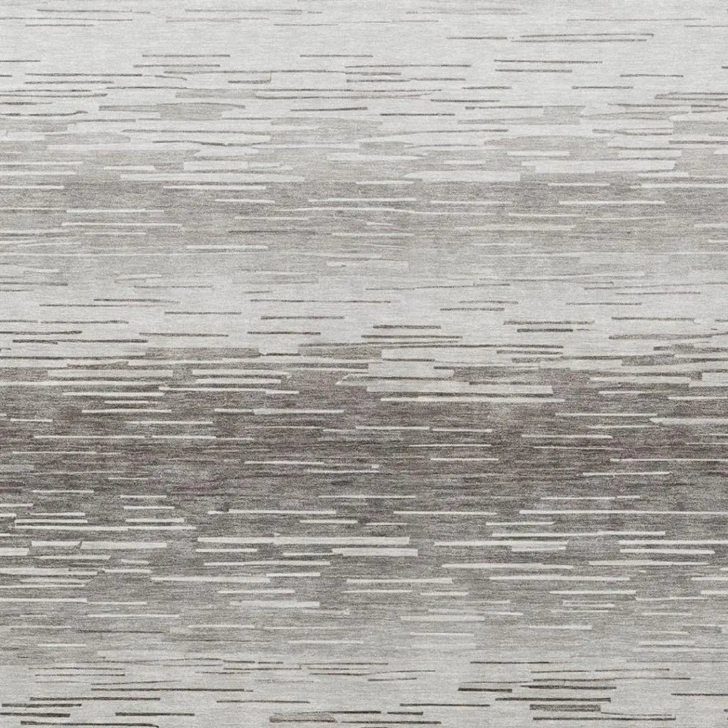 5' X 8' Taupe And Brown Striped Washable Indoor Outdoor Area Rug Homeroots Outdoor