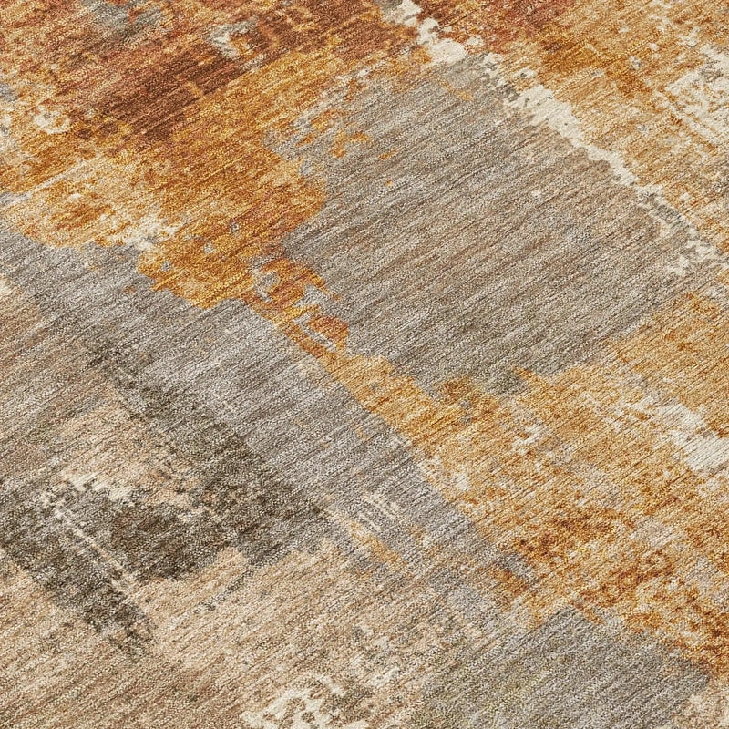 5' X 8' Taupe And Gray Abstract Washable Indoor Outdoor Area Rug Homeroots Outdoor