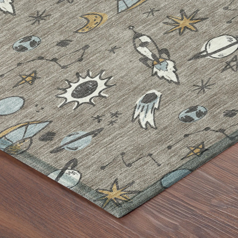 5' X 8' Taupe And Gray Animal Print Washable Indoor Outdoor Area Rug Homeroots Outdoor