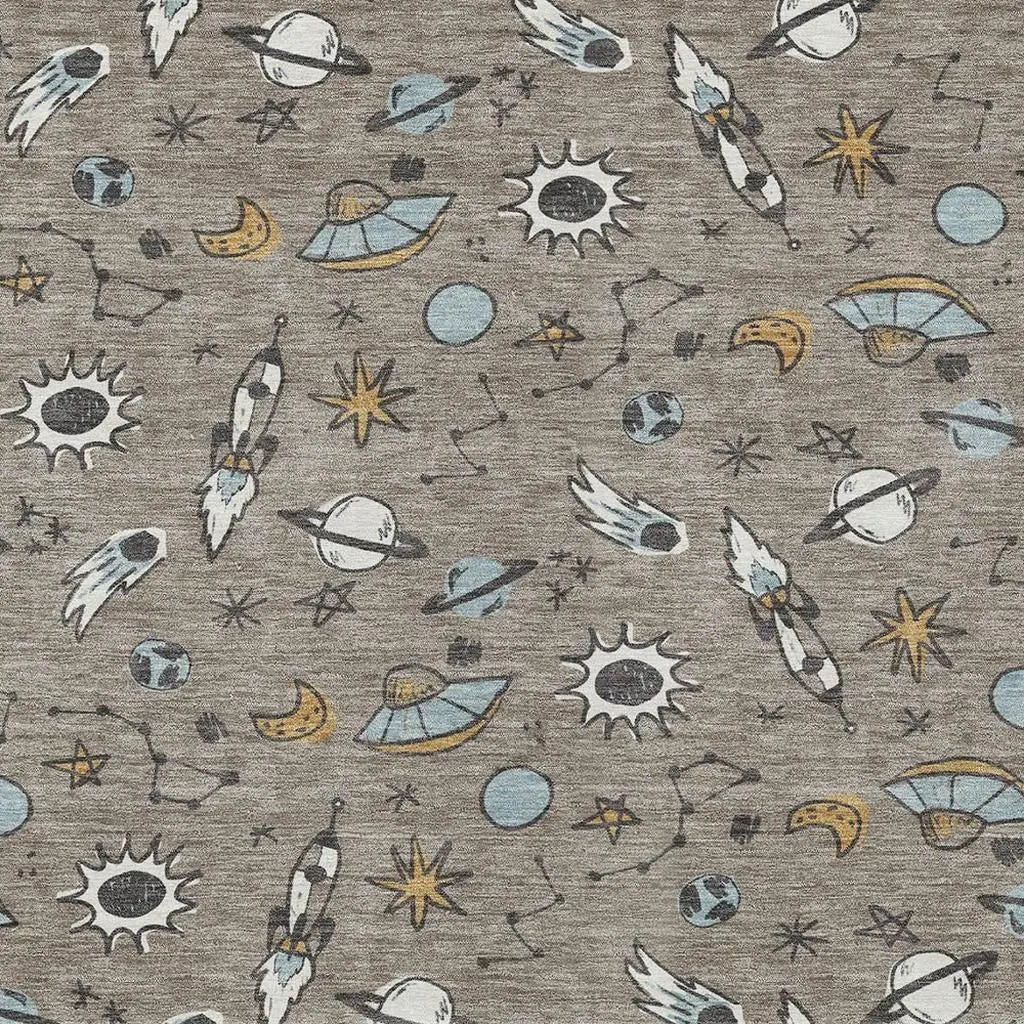 5' X 8' Taupe And Gray Animal Print Washable Indoor Outdoor Area Rug Homeroots Outdoor