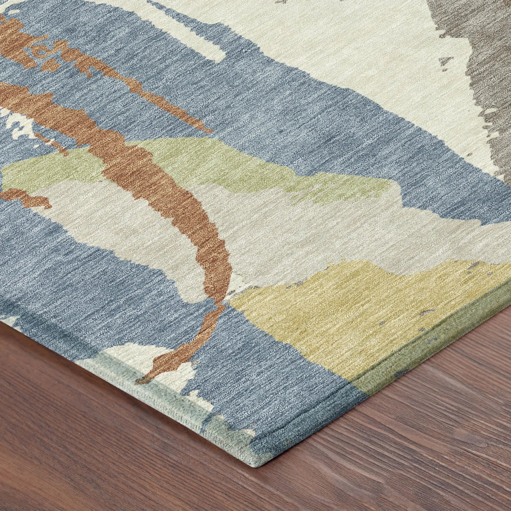 5' X 8' Taupe And Ivory Abstract Washable Indoor Outdoor Area Rug Homeroots Outdoor