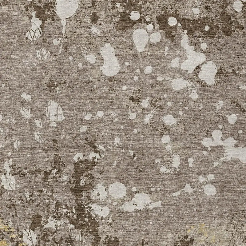 5' X 8' Taupe And Ivory Abstract Washable Indoor Outdoor Area Rug Homeroots Outdoor