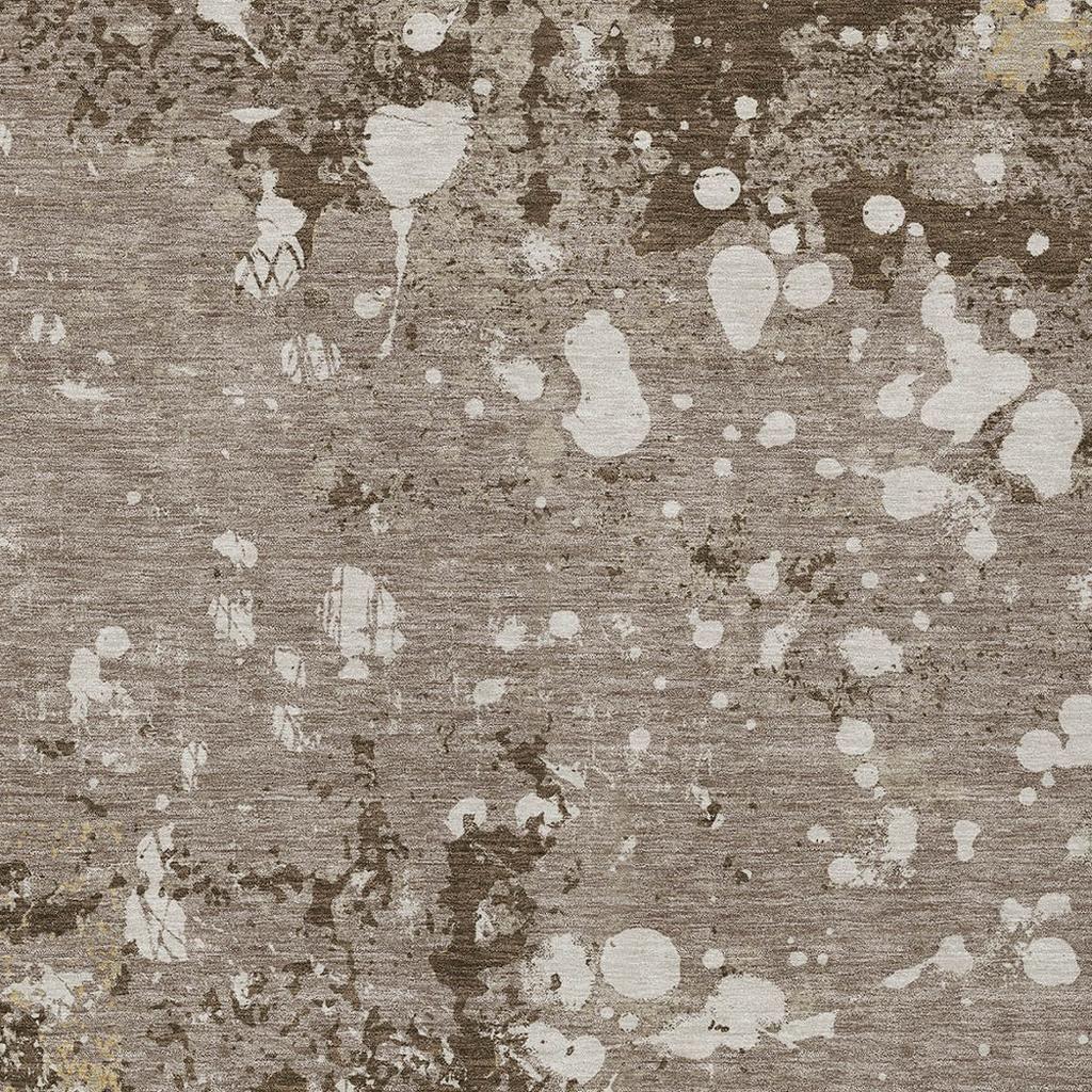 5' X 8' Taupe And Ivory Abstract Washable Indoor Outdoor Area Rug Homeroots Outdoor