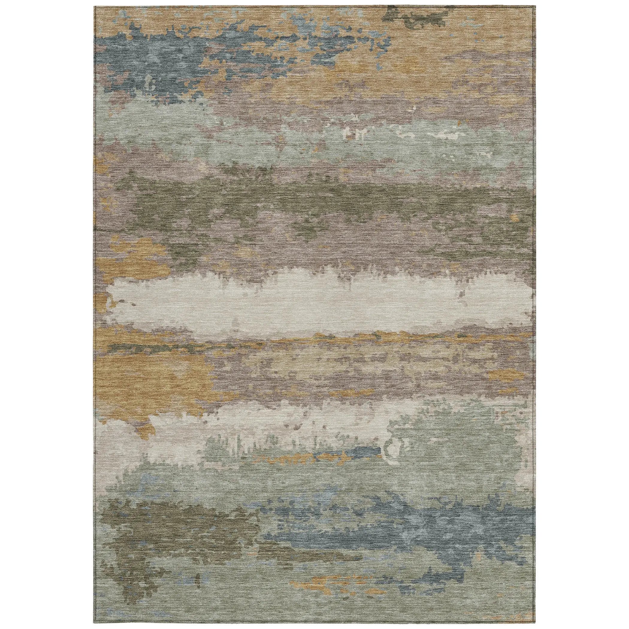 5' X 8' Taupe And Ivory Abstract Washable Indoor Outdoor Area Rug Homeroots Outdoor
