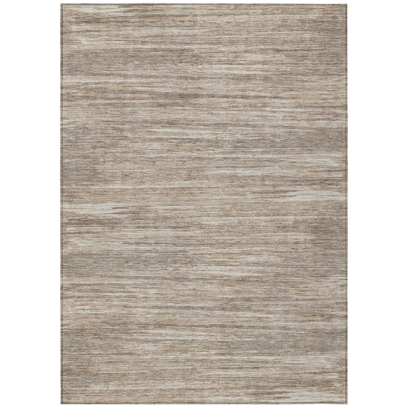 5' X 8' Taupe Gray And Ivory Striped Washable Indoor Outdoor Area Rug Homeroots Outdoor