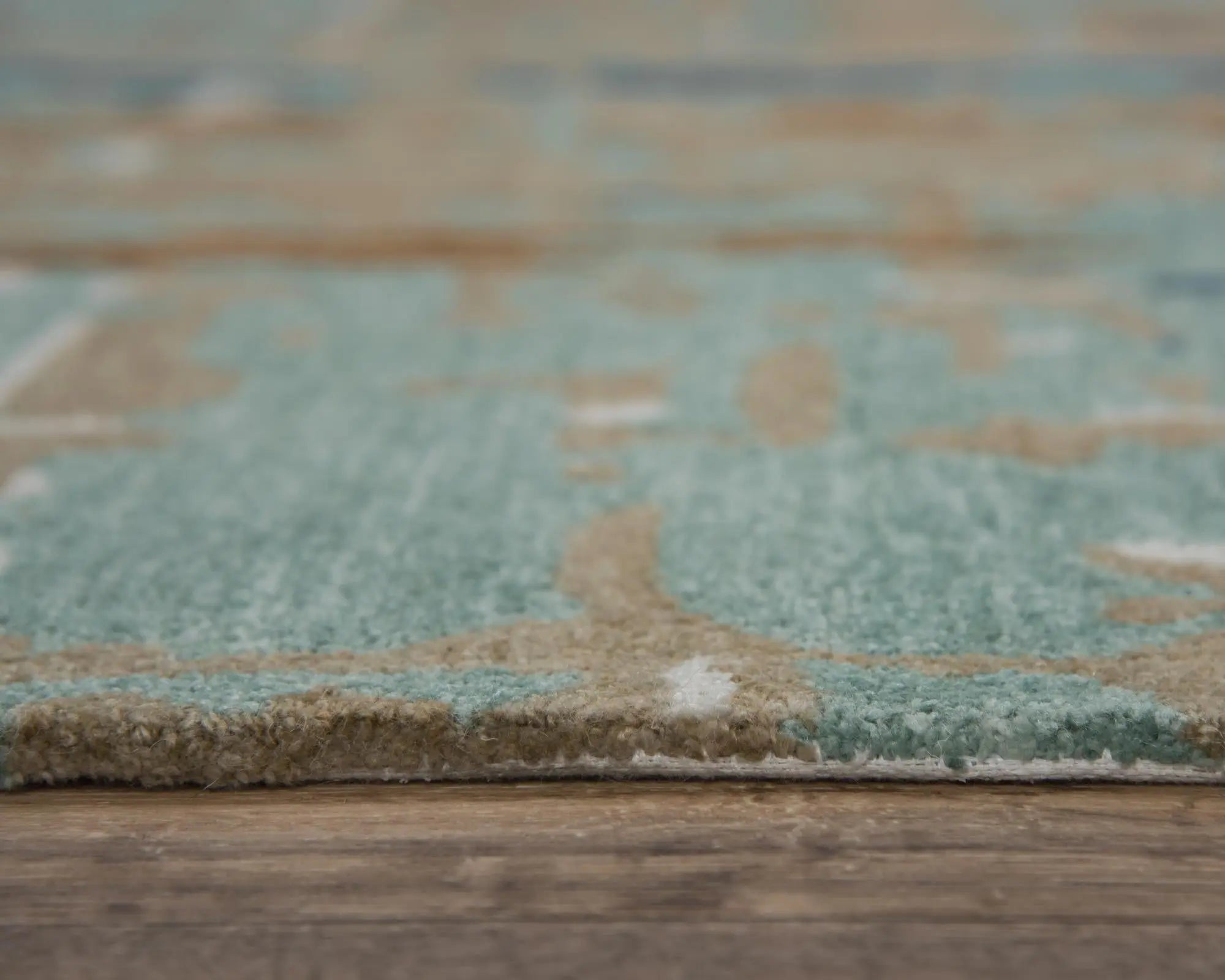 5' X 8' Teal And Copper Abstract Hand Tufted Area Rug Homeroots Home Decor
