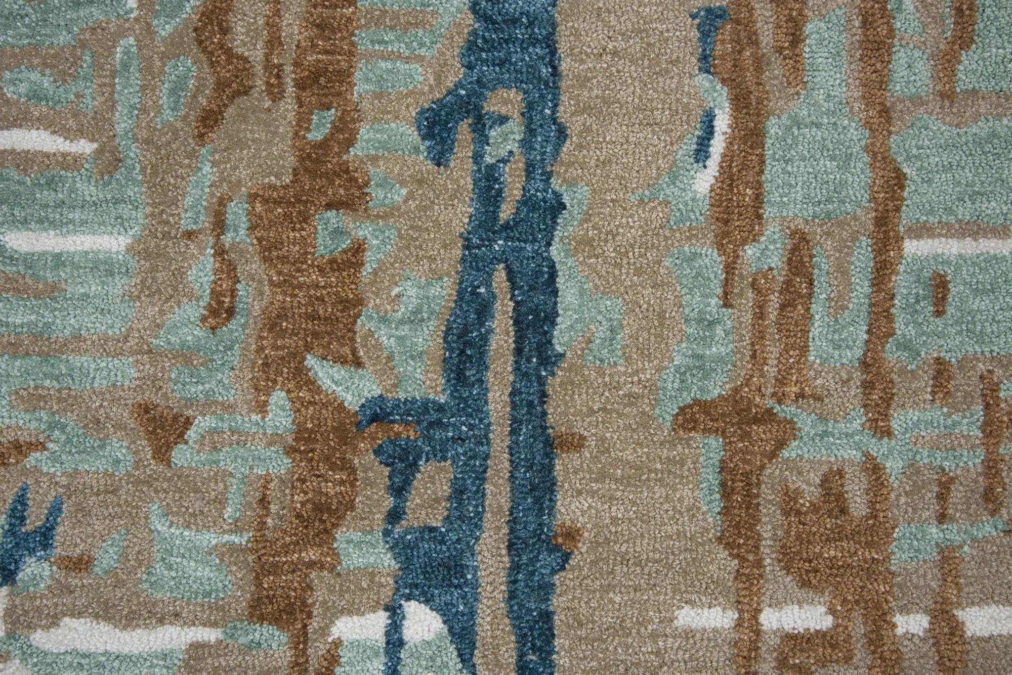 5' X 8' Teal And Copper Abstract Hand Tufted Area Rug Homeroots Home Decor