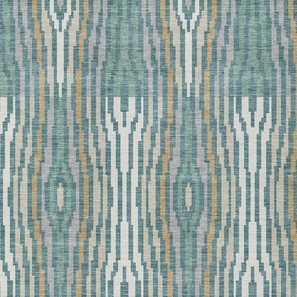 5' X 8' Teal Blue And Aqua Abstract Washable Indoor Outdoor Area Rug Homeroots Outdoor