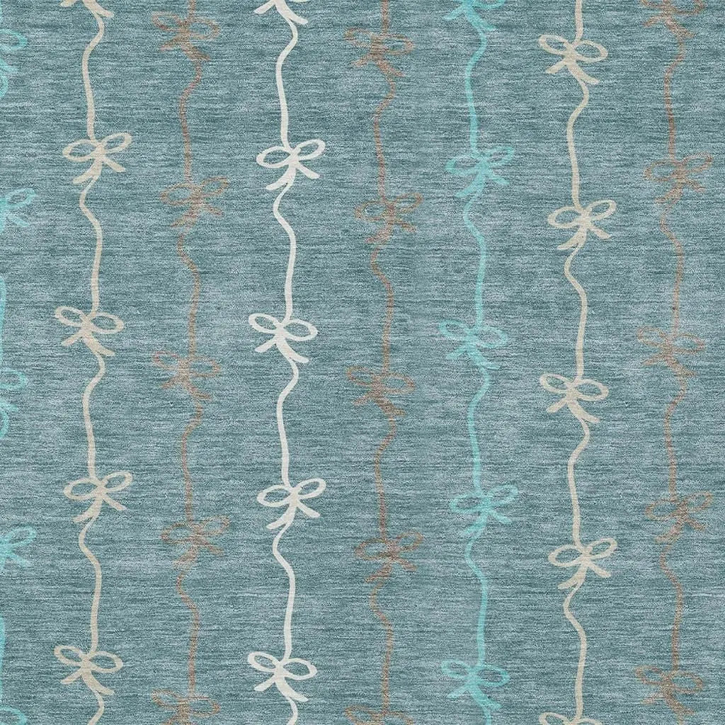 5' X 8' Teal Blue And Aqua Southwestern Washable Indoor Outdoor Area Rug Homeroots Outdoor