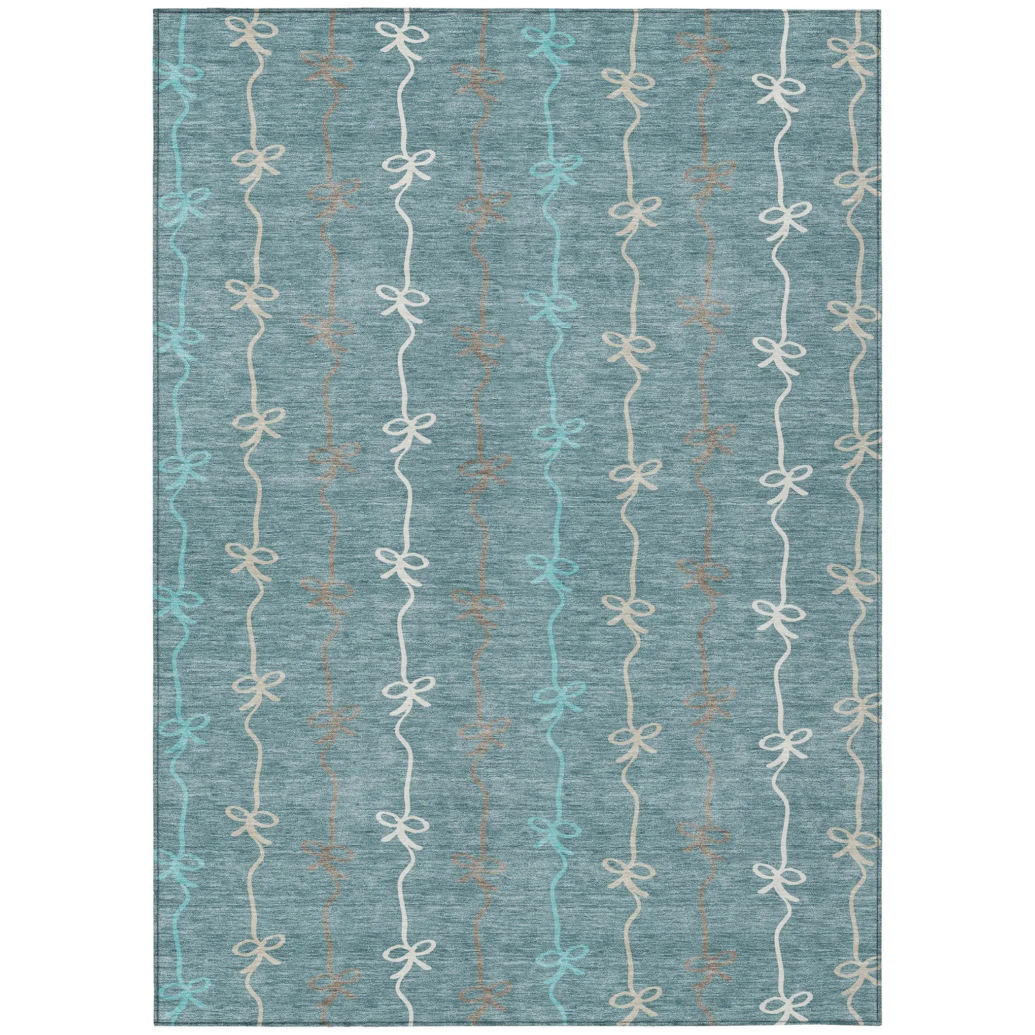 5' X 8' Teal Blue And Aqua Southwestern Washable Indoor Outdoor Area Rug Homeroots Outdoor