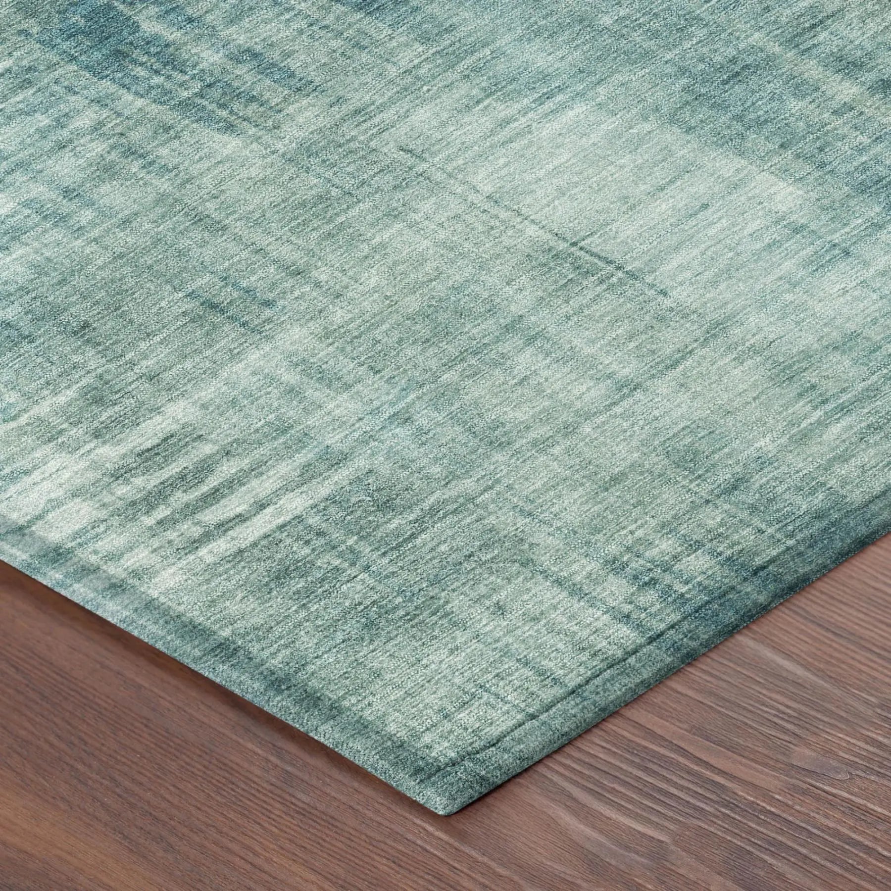 5' X 8' Teal Blue And Blue Abstract Washable Indoor Outdoor Area Rug Homeroots Outdoor