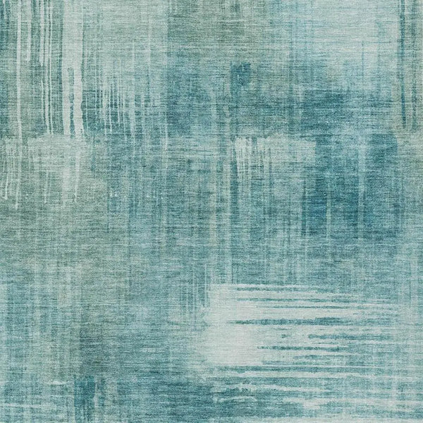 5' X 8' Teal Blue And Blue Abstract Washable Indoor Outdoor Area Rug Homeroots Outdoor