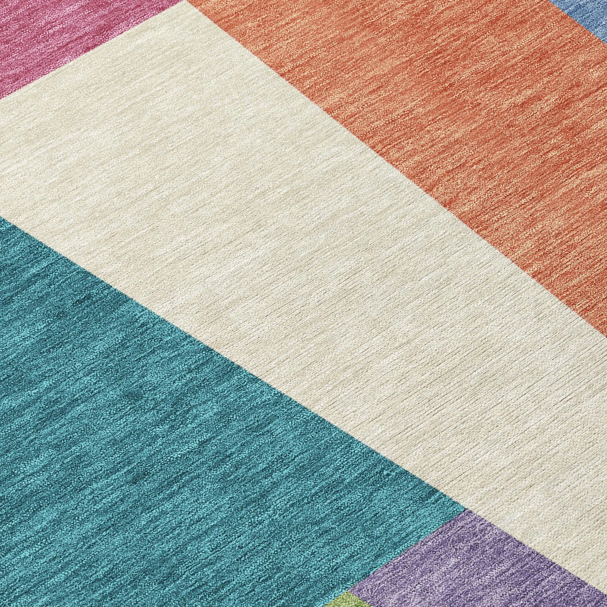 5' X 8' Teal Blue And Blush Geometric Washable Indoor Outdoor Area Rug Homeroots Outdoor