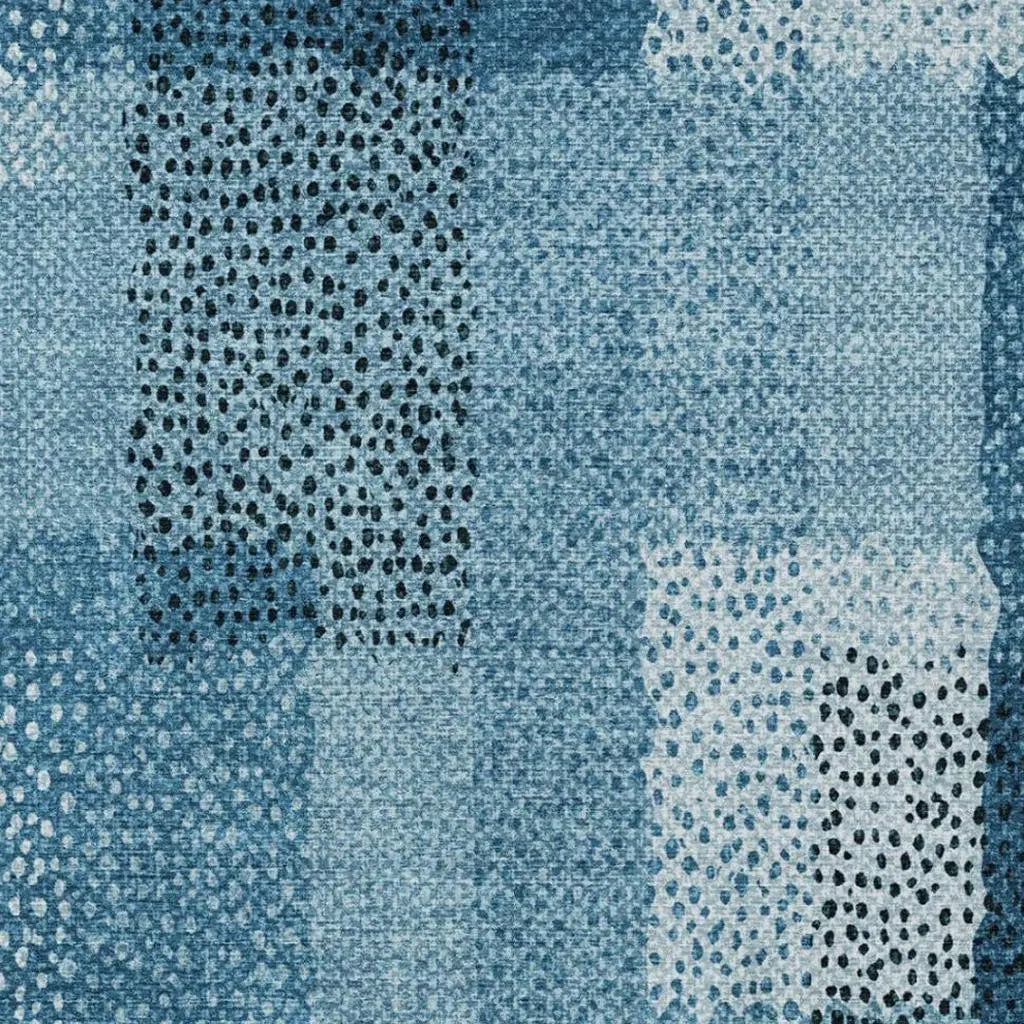 5' X 8' Teal Blue And Denim Blue Abstract Washable Indoor Outdoor Area Rug Homeroots Outdoor
