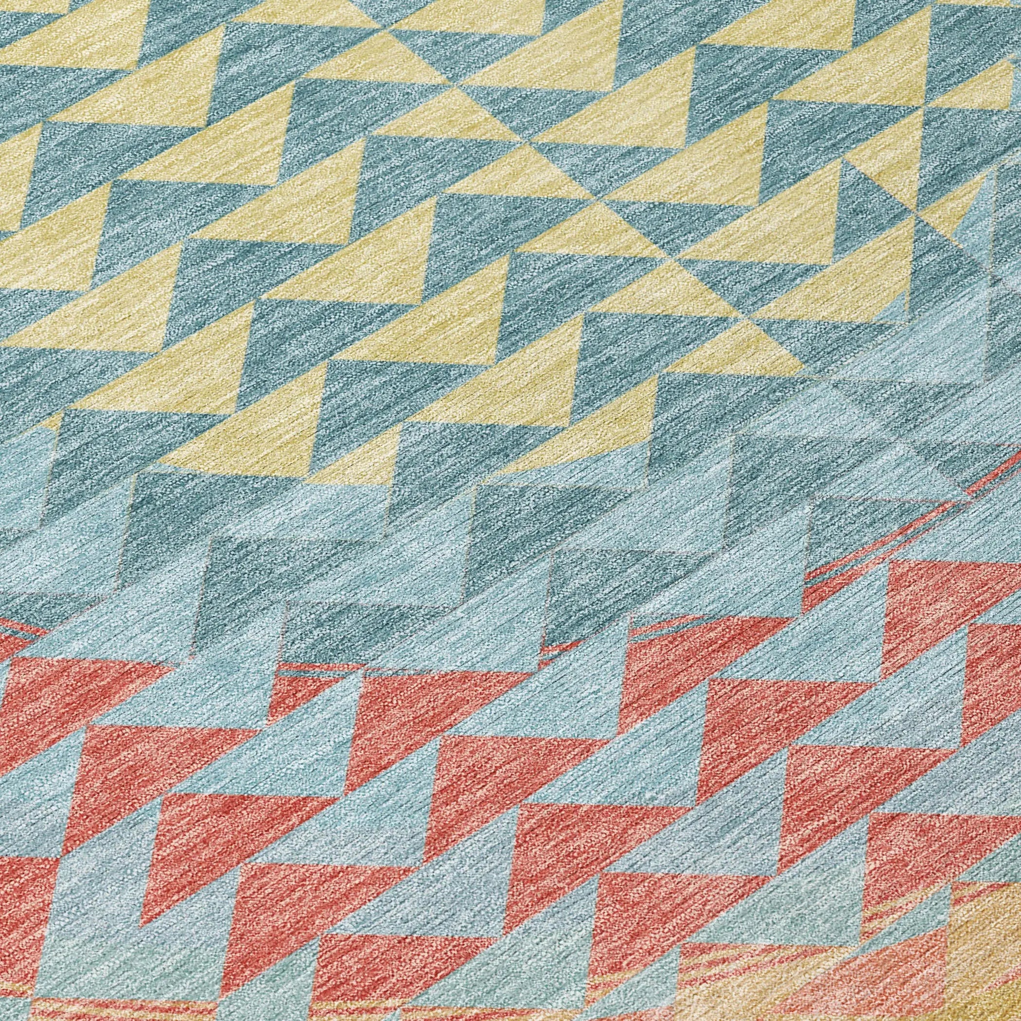 5' X 8' Teal Blue And Granite Gray Geometric Washable Indoor Outdoor Area Rug Homeroots Outdoor