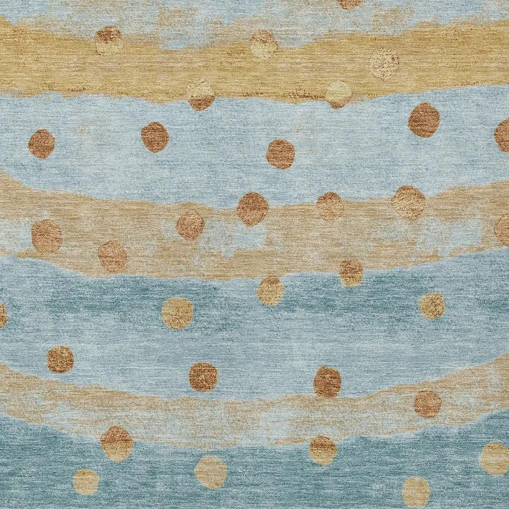 5' X 8' Teal Blue And Graphite Striped Washable Indoor Outdoor Area Rug Homeroots Outdoor