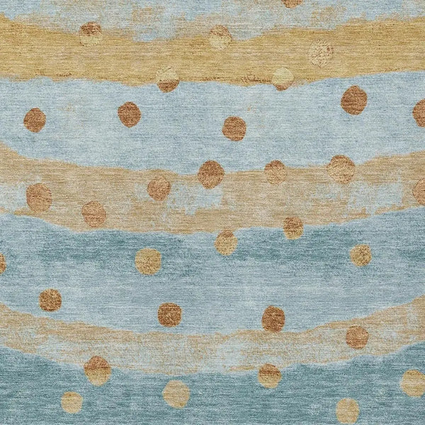 5' X 8' Teal Blue And Graphite Striped Washable Indoor Outdoor Area Rug Homeroots Outdoor