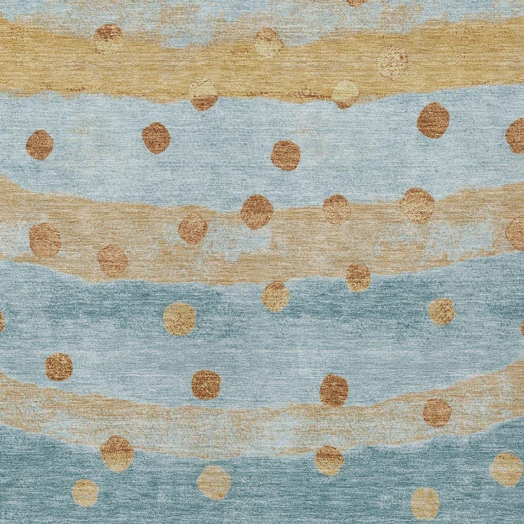 5' X 8' Teal Blue And Graphite Striped Washable Indoor Outdoor Area Rug Homeroots Outdoor